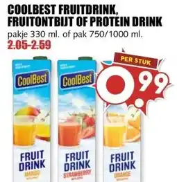 MCD Supermarkt COOLBEST FRUITDRINK, FRUITONTBIJT OF PROTEIN DRINK aanbieding