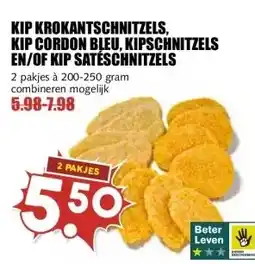 MCD Supermarkt KIP KROKANTSCHNITZELS, KIP CORDON BLEU, KIPSCHNITZELS EN/OF KIP SATÉSCHNITZELS aanbieding