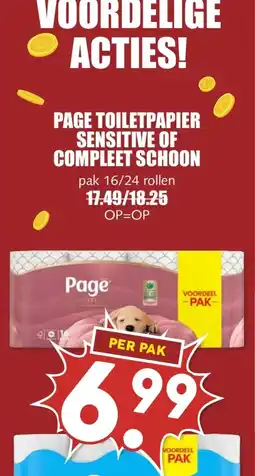 MCD Supermarkt PAGE TOILETPAPIER SENSITIVE OF COMPLEET SCHOON aanbieding