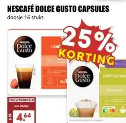 MCD Supermarkt NESCAFÉ DOLCE GUSTO CAPSULES aanbieding