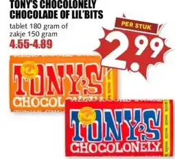 MCD Supermarkt TONY'S CHOCOLONELY CHOCOLADE OF LIL'BITS aanbieding