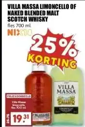 MCD Supermarkt VILLA MASSA LIMONCELLO OF NAKED BLENDED MALT SCOTCH WHISKY aanbieding