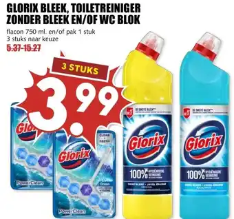 MCD Supermarkt GLORIX BLEEK, TOILETREINIGER ZONDER BLEEK EN/OF WC BLOK aanbieding