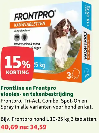 Maxi Zoo Frontline en Frontpro vlooien- en tekenbestrijding aanbieding