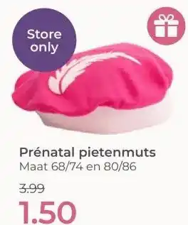 Prenatal Prénatal pietenmuts Maat 68/74 en 80/86 aanbieding