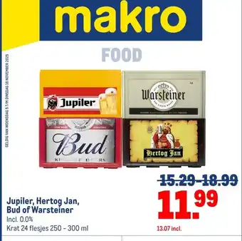 Makro Jupiler, Hertog Jan, Bud of Warsteiner aanbieding