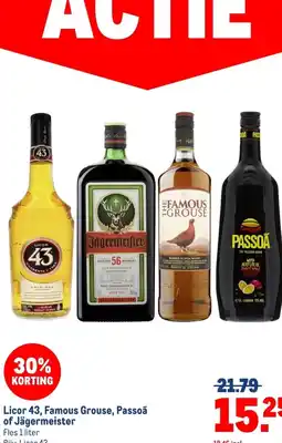 Makro Licor 43, Famous Grouse, Passoã of Jägermeister aanbieding