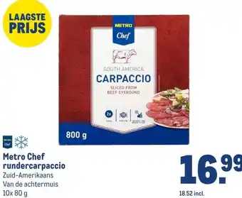 Makro Metro Chef rundercarpaccio aanbieding
