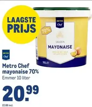 Makro Metro Chef mayonaise 70% aanbieding