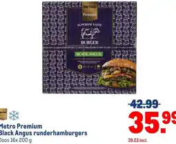 Makro Metro Premium Black Angus runderhamburgers aanbieding