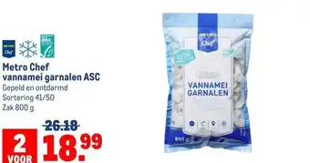 Makro Metro Chef vannamei garnalen ASC aanbieding