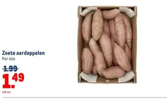 Makro Zoete aardappelen Per kilo aanbieding