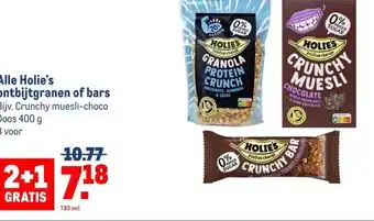 Makro Alle Holie'sontbijtgranen of bars aanbieding