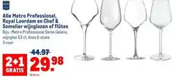 Makro Alle Metro Professional, Royal Leerdam en Chef & Somelier wijnglazen of flûtes aanbieding