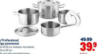 Makro Metro Professional 4-delige pannenset aanbieding