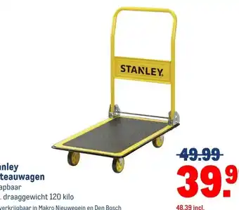 Makro Stanley plateauwagen aanbieding