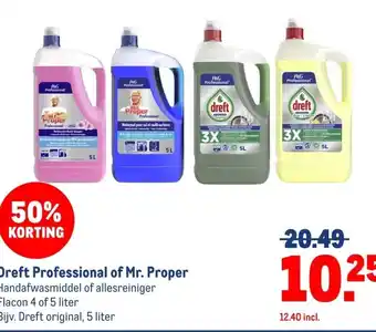 Makro Dreft Professional of Mr. Proper aanbieding