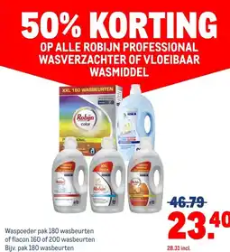 Makro ALLE ROBIJN PROFESSIONAL WASVERZACHTER OF VLOEIBAAR WASMIDDEL aanbieding