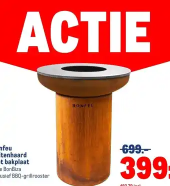 Makro Bonfeu buitenhaard met bakplaat aanbieding