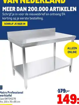 Makro Metro Professional werktafel aanbieding