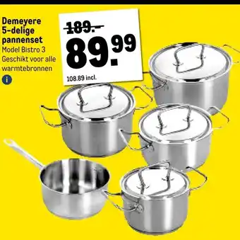 Makro Demeyere 5-delige pannenset aanbieding