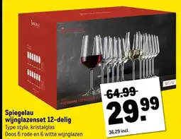 Makro Spiegelau wijnglazenset 12-delig aanbieding