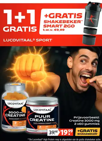 Lucovitaal Creatine 3000 mg 2 x60 gummies aanbieding