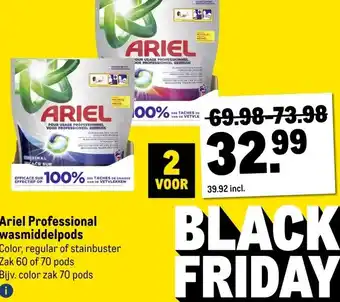 Makro Ariel Professional wasmiddelpods aanbieding