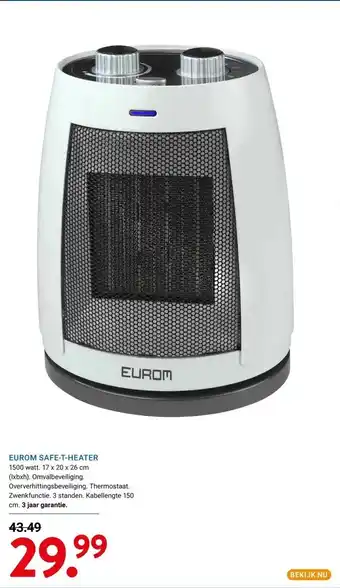 Kluswijs EUROM SAFE-T-HEATER aanbieding