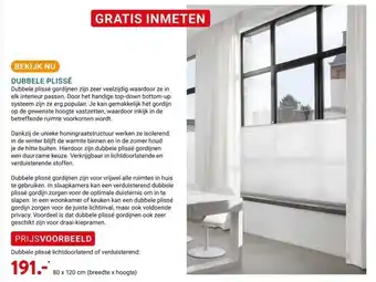 Kluswijs DUBBELE PLISSÉ aanbieding