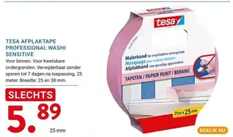 Kluswijs TESA AFPLAKTAPE PROFESSIONAL WASHI SENSITIVE aanbieding