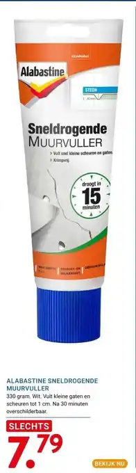 Kluswijs ALABASTINE SNELDROGENDE MUURVULLER aanbieding