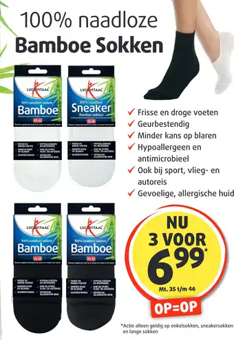 Lucovitaal 100% naadloze Bamboe Sokken aanbieding