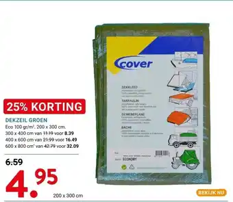 Kluswijs DEKZEIL GROEN aanbieding