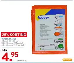 Kluswijs DEKZEIL ORANJE aanbieding