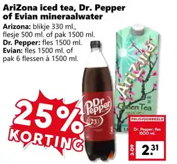 CoopCompact AriZona iced tea, Dr. Pepper of Evian mineraalwater aanbieding