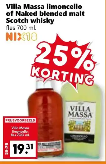 CoopCompact Villa Massa limoncello of Naked blended malt Scotch whisky aanbieding