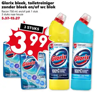 CoopCompact Glorix bleek, toiletreiniger zonder bleek en/of wc blok aanbieding