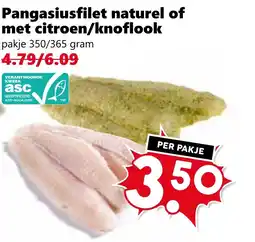 Coop Pangasiusfilet naturel of met citroen/knoflook aanbieding