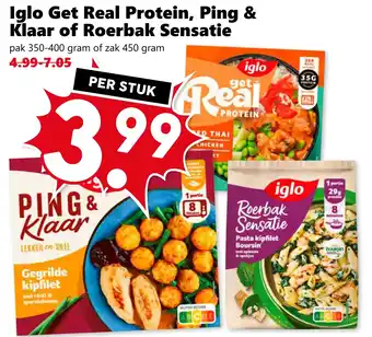 Coop Iglo Get Real Protein, Ping & Klaar of Roerbak Sensatie aanbieding