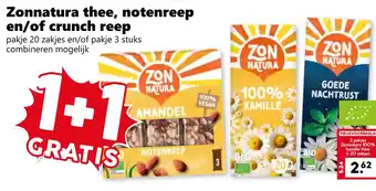Coop Zonnatura thee, notenreep en/of crunch reep aanbieding