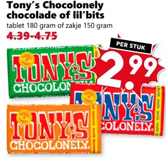 Coop Tony's Chocolonely chocolade of lil'bits aanbieding
