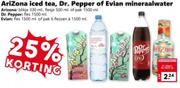Coop AriZona iced tea, Dr. Pepper of Evian mineraalwater aanbieding