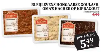 Coop BLEIJLEVENS HONGAARSE GOULASH, OMA'S HACHEE OF KIPRAGOUT aanbieding