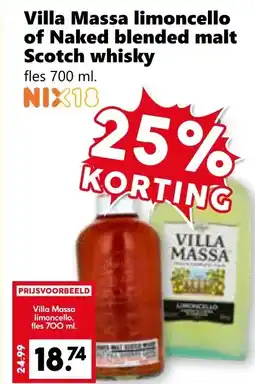 Coop Villa Massa limoncello of Naked blended malt Scotch whisky aanbieding