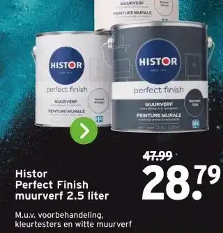 GAMMA Histor Perfect Finish muurverf 2.5 liter aanbieding