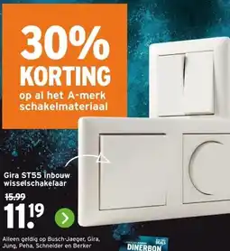 GAMMA Gira ST55 inbouw. wisselschakelaar aanbieding