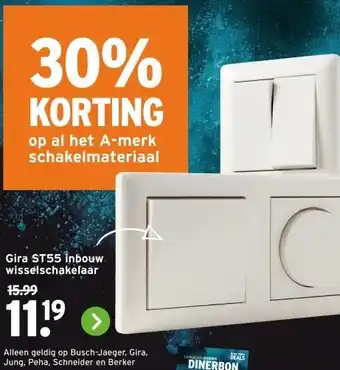 GAMMA Gira ST55 inbouw. wisselschakelaar aanbieding
