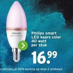 GAMMA Philips smart LED kaars color 40 watt aanbieding