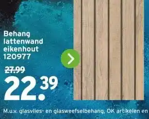 GAMMA Behang lattenwand eikenhout 120977 aanbieding